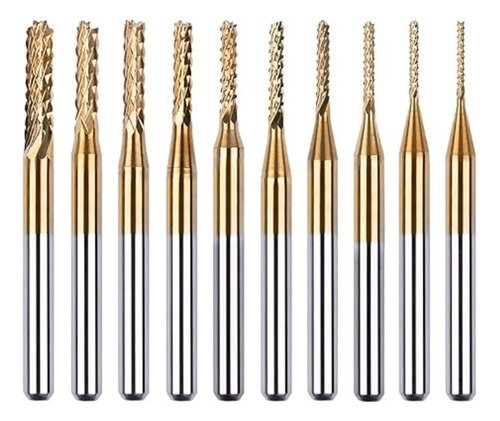 [000313] Set 10 Fresas  Para Cnc 3018 Pcb, Metales, Madera, Plastico